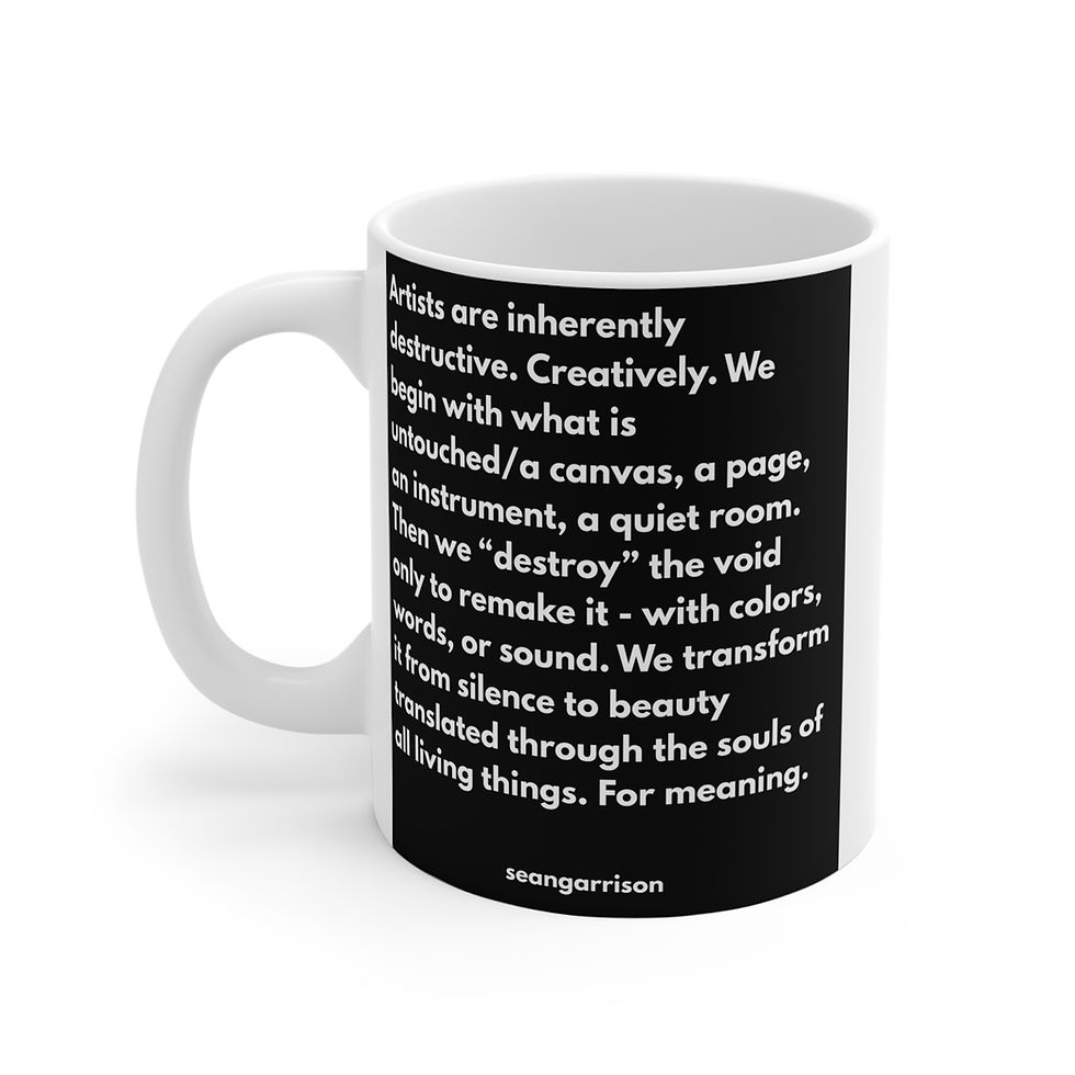 Thumbnail:  "Artists Are Inherently Destructive™” coffee mug