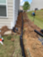 Drainage services in Atlanta ga showing backyard trenching.
