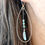 Thumbnail: BOUCLE D'OREILLE GOUTTE PLUME - Fil d'argent - Amazonite - Longue - Fait main
