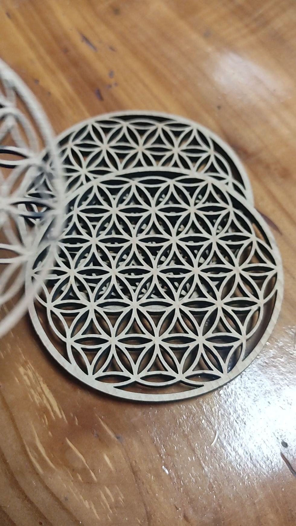 Miniature : FLEUR DE VIE EN BOIS - 10 cm - Rechargement - Geometrie sacré