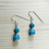 Miniature : Boucle d'oreille turquoise véritable argent fait main protection