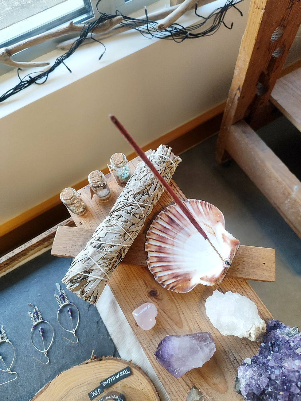 Porte encens coquille st jacques, fait main