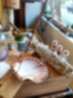 Porte encens coquille st jacques, boutique ugine