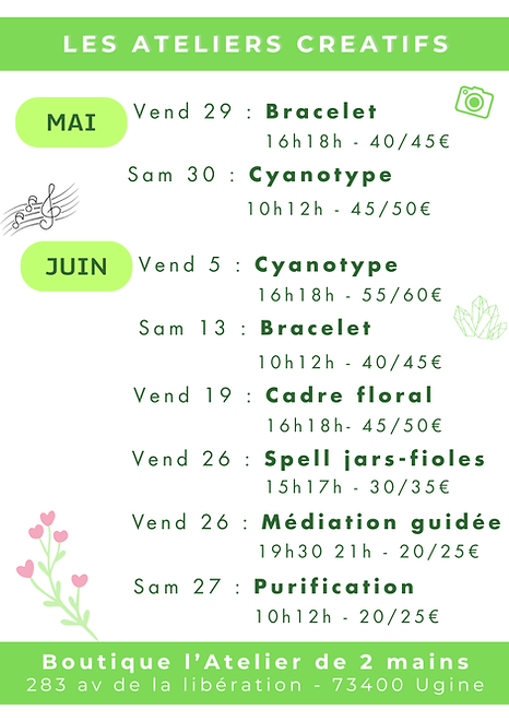 Ateliers créatif ugine albertville