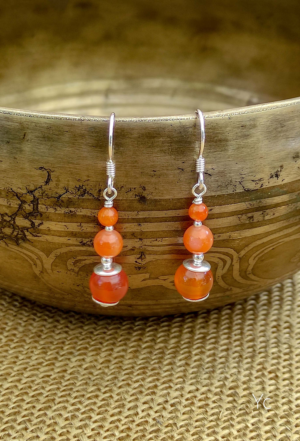 Thumbnail: BOUCLE D'OREILLE TRIO AMÉTYSTE - Argent - Pierre naturelle - Dégradé Fait main