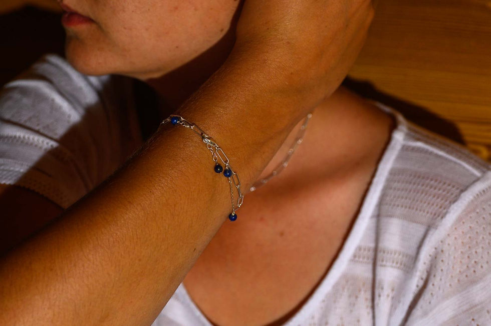 Thumbnail: PARURE FLEUR DE LYS / LAPIS LAZULI ARGENT