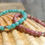 Thumbnail: BRACELET RHODONITE - AMAZONITE - Fin - Elastique - Fait main - 4mm