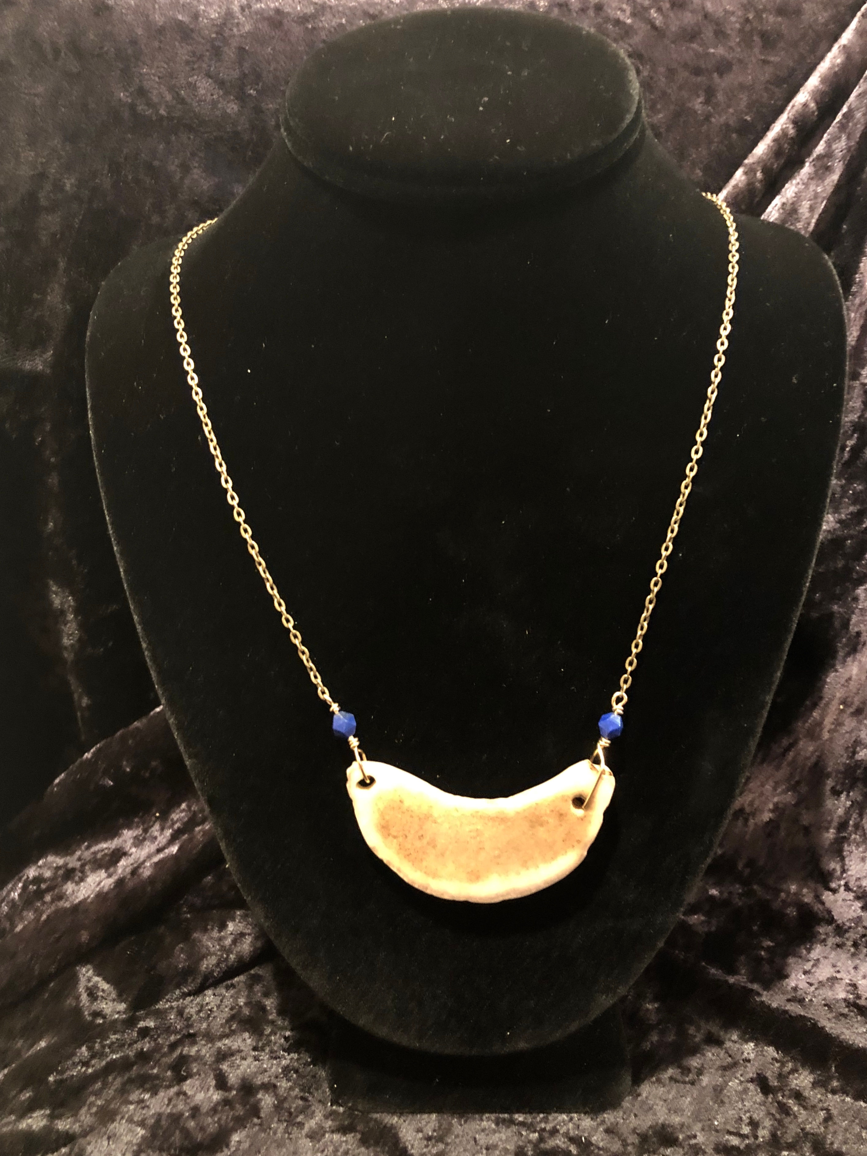 Caribou Medallion Sterling Silver w/ Lapiz Necklace