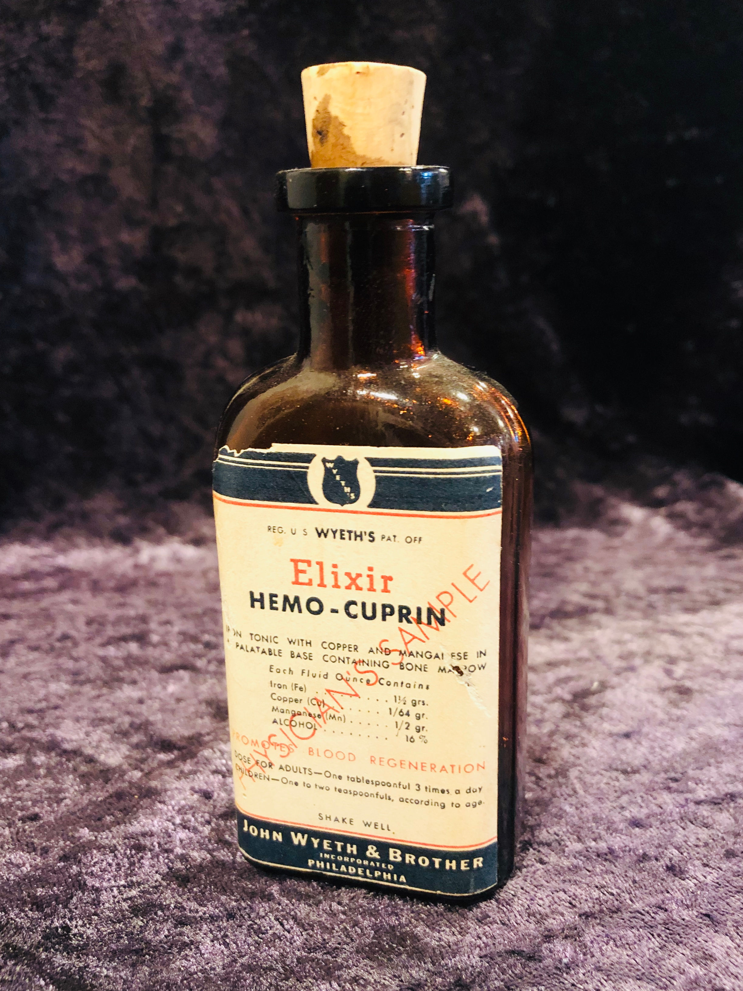 Wyeth's Hemo-Cuprin Tonic Bottle