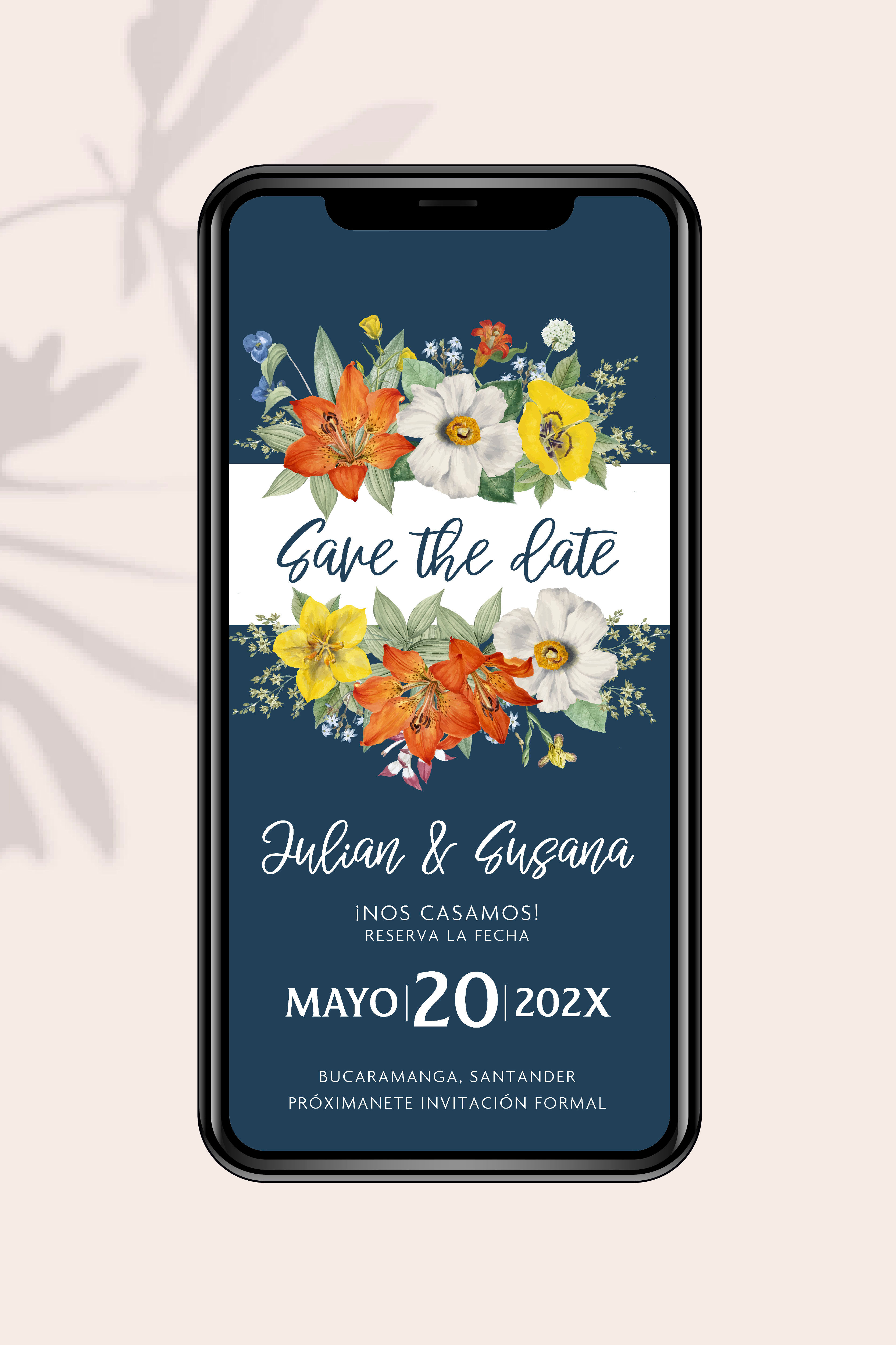 Alegría | Flores Vibrantes En Contraste Con Azul De Prusia