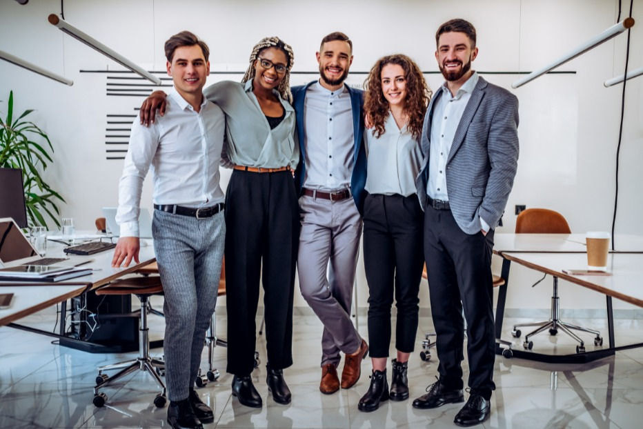 group of people in an office
