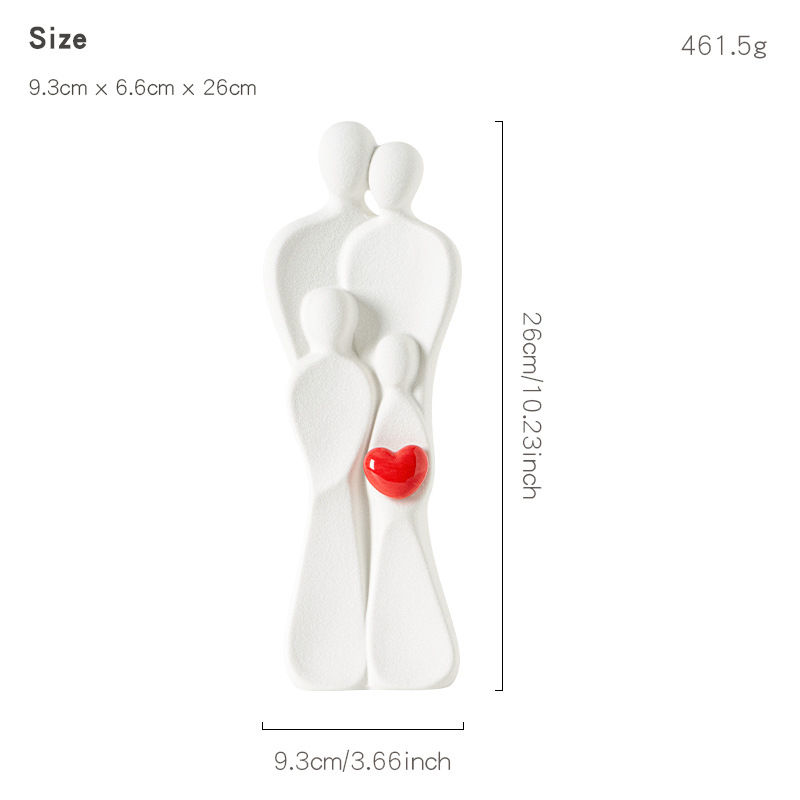 Thumbnail: Modern Family of 4 Statue with Gold Heart