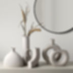 Ceramic vase, modern home decor, elegant table centerpiece