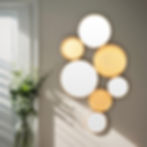 Wall mirror, decorative round mirror with metal frame, entryway accent