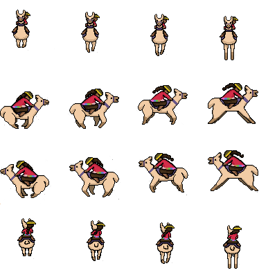 Ilama sprite walk cycle 