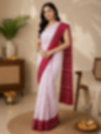 Woman wearing a white chunari bandhani cotton malmal saree