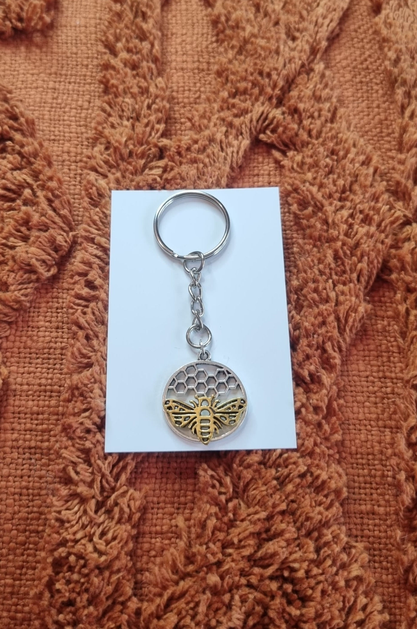 Bee & honey comb keyring