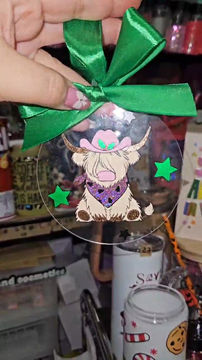 Thumbnail: Christmas country highland cow Bauble