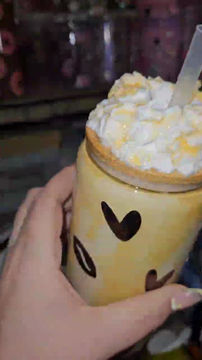 Thumbnail: Coffee Snowglobe glass with whipped lid 
