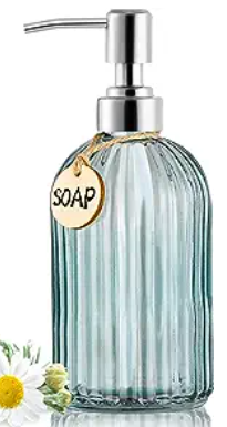 Blue Glass Soap Dispenser 