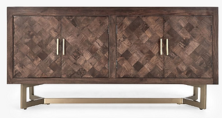 Wood and Gold Credenza 