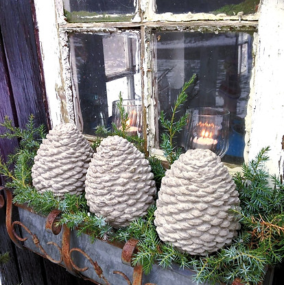 Handmade concrete pinecones pine cone decor