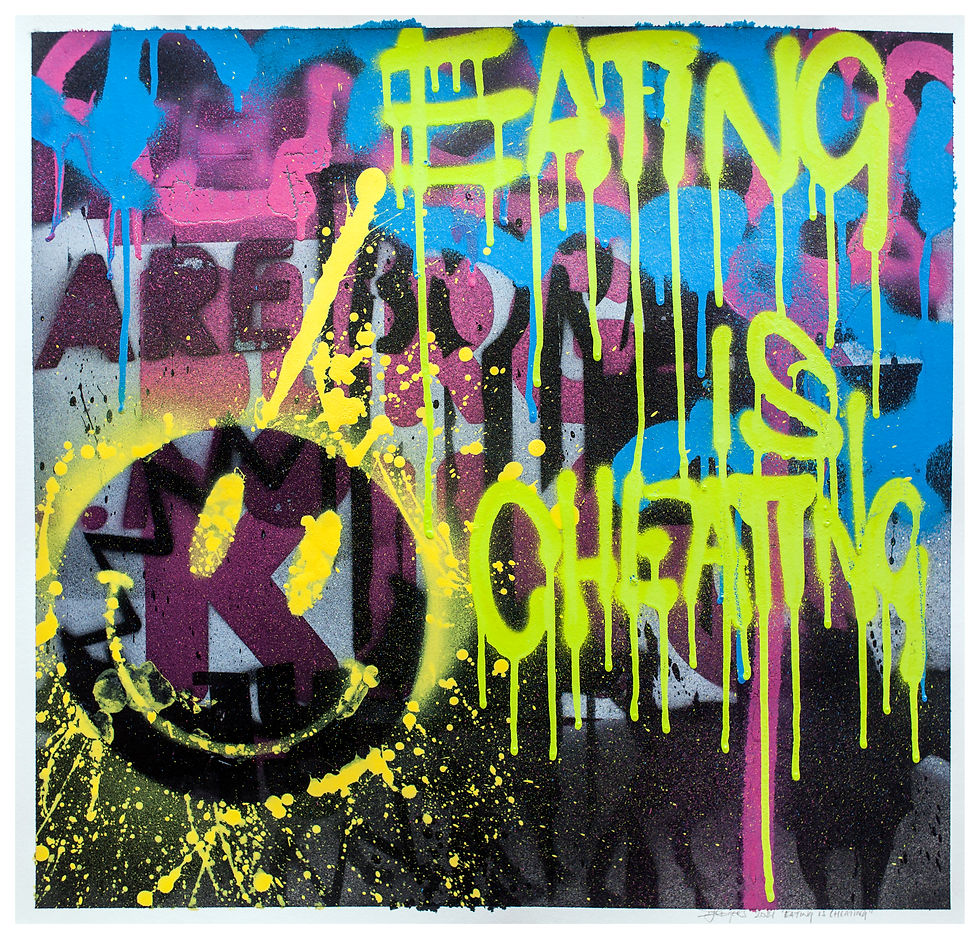 Eating is cheating - Painting on paper 2