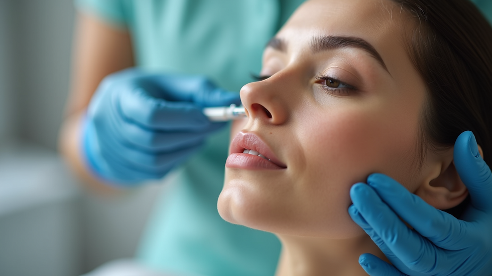 Nahaufnahme einer Frau, die sich einer Botox-Behandlung unterzieht