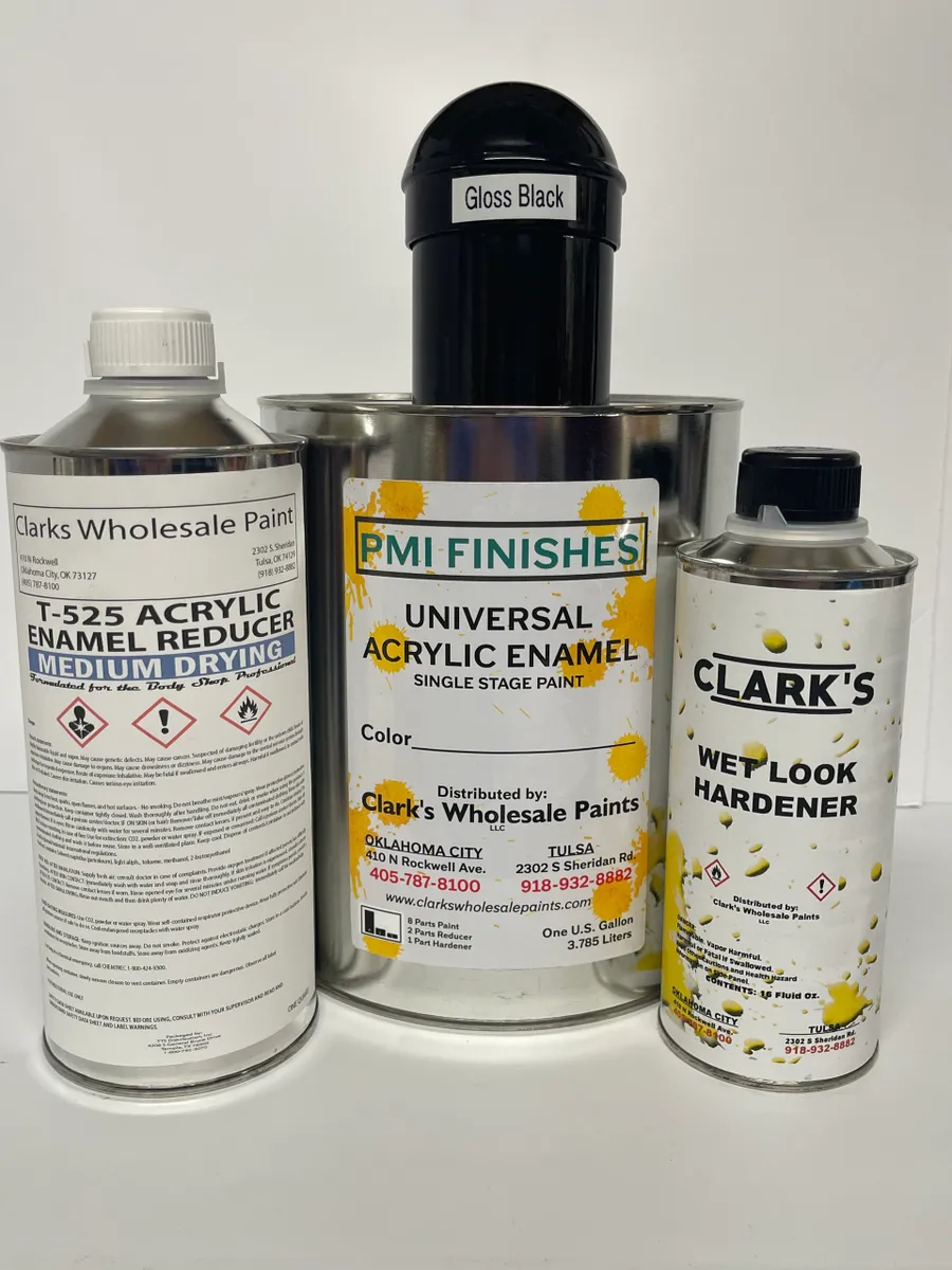 Gloss Black Acrylic Enamel Paint Gallon Kit ClarksWholesalePaint
