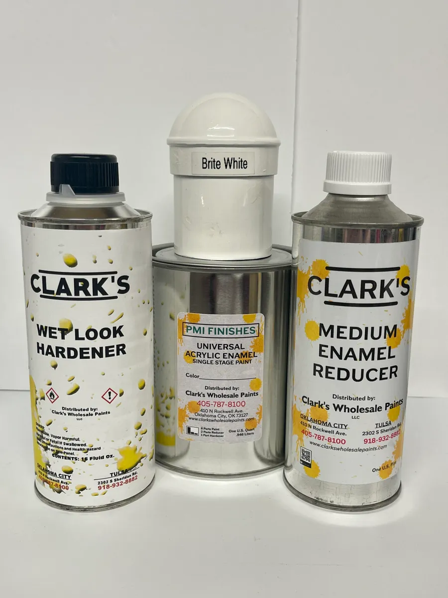 Brite White Acrylic Enamel Paint Quart Kit ClarksWholesalePaint