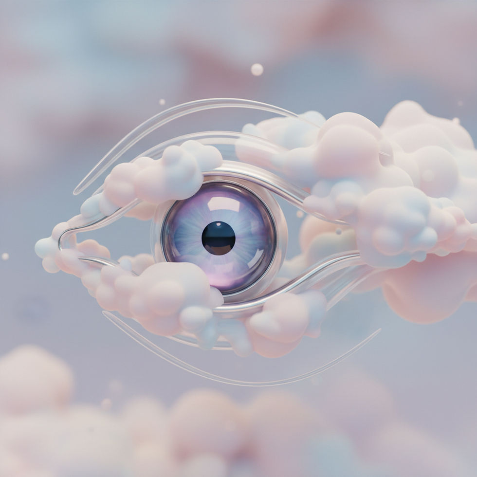 Online Market Research - something with moving eye and clouds. make it very minimalistic,