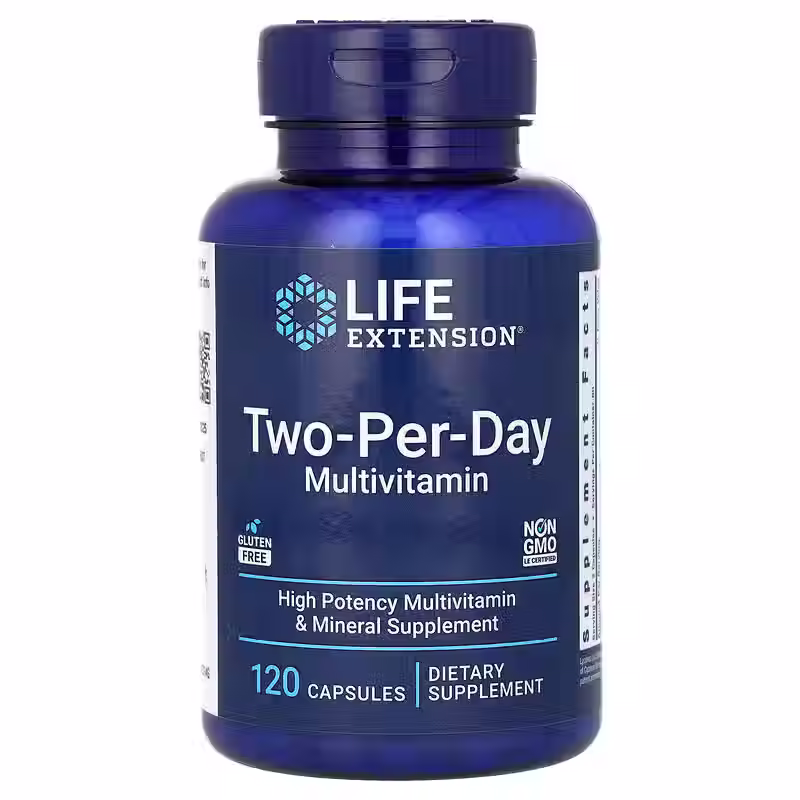 Front bottle image of Life Extension Two-Per-Day Multivitamin, 120 capsules.