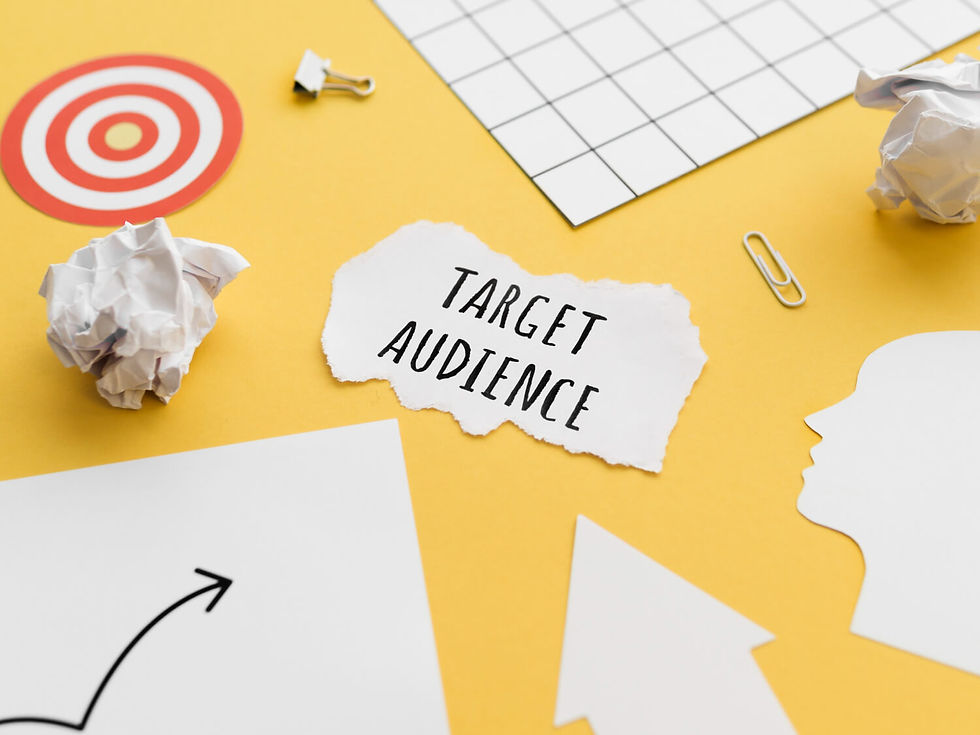 high angle piece paper with target audience