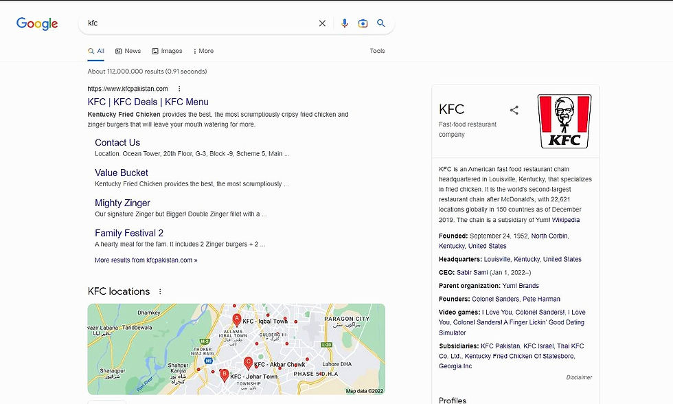 KFC GMB Profile