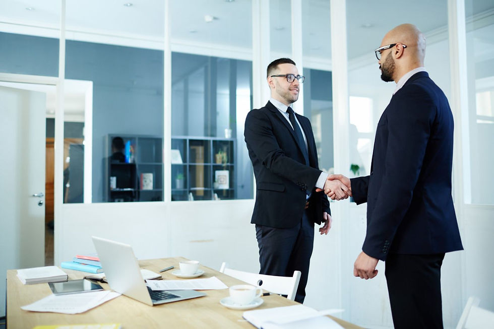 two business man shaking hand for business deal