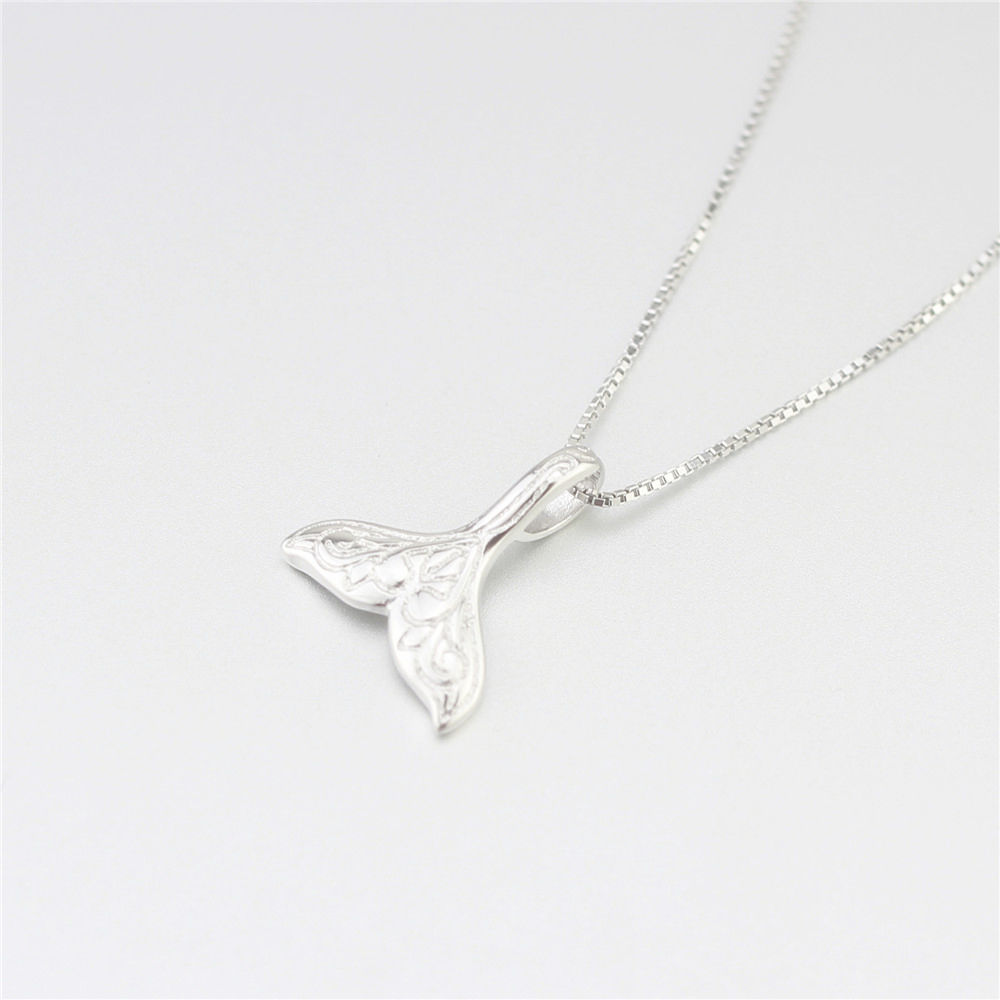 925 Sterling Silver Whale Tail Necklace