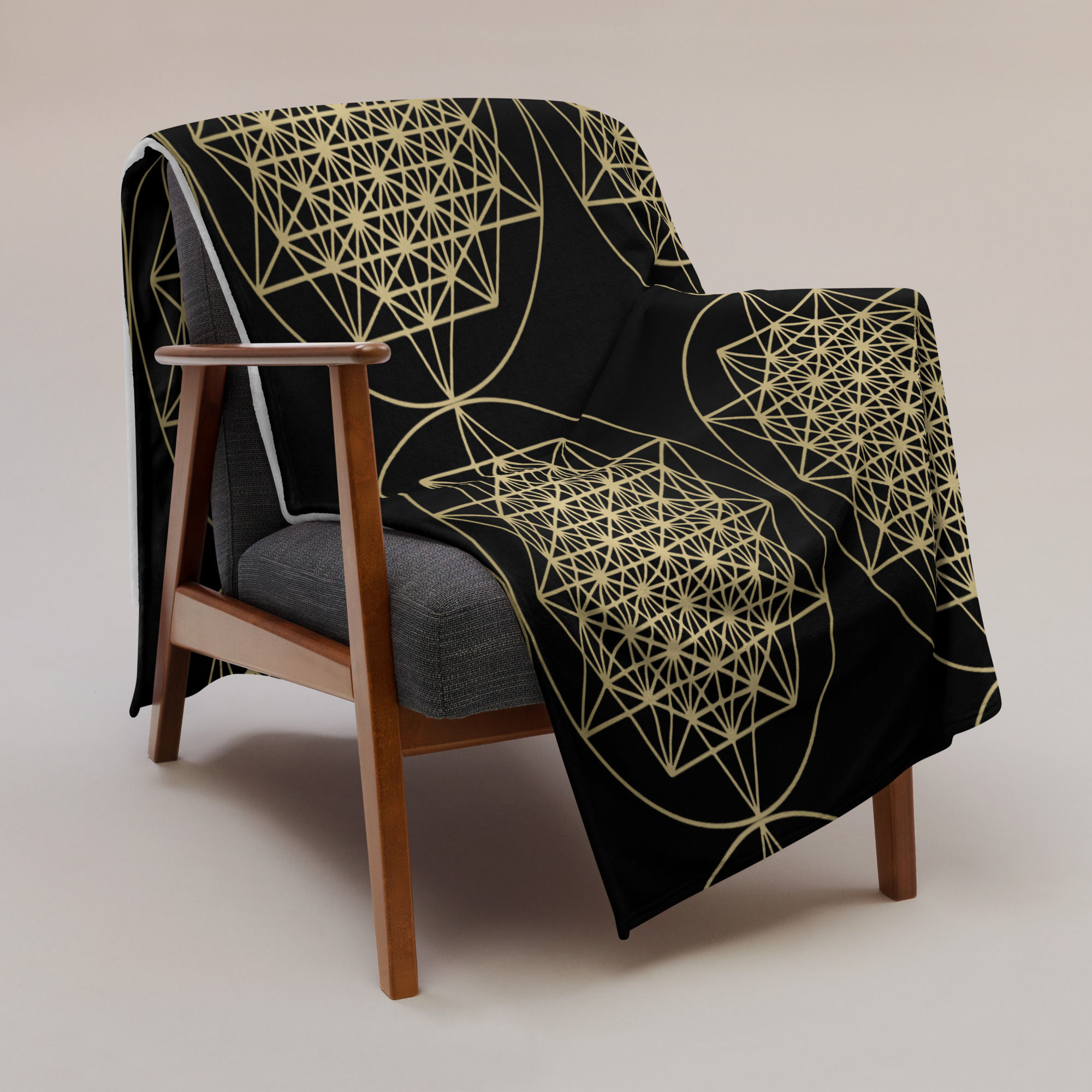 Sacred Black Throw Blanket