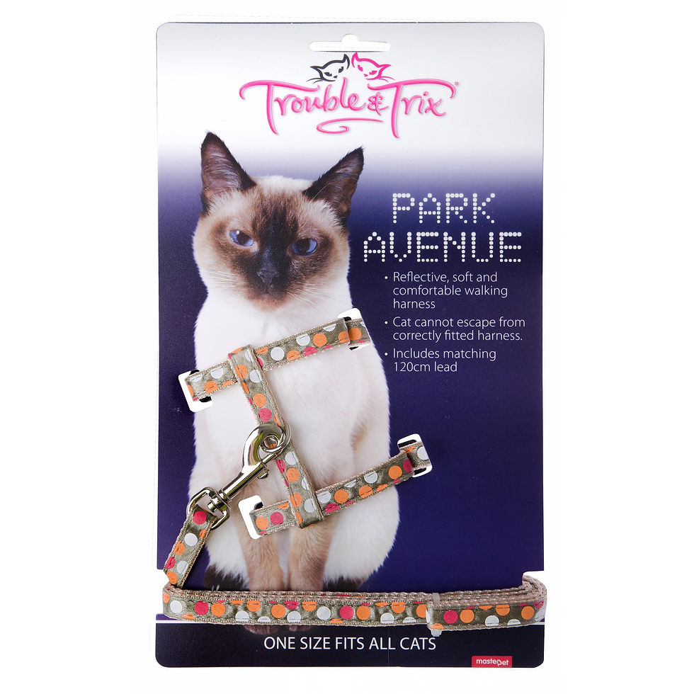 Trouble and Trix Harness and Lead Park Avenue Circle Beige