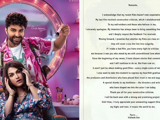 Vishwak Sen writes heartfelt note after Laila failure