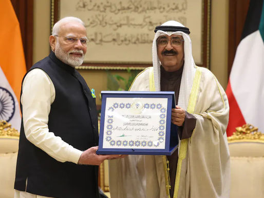 PM Modi Receives Kuwait's Highest Honour 'The Order Of Mubarak Al Kabeer'