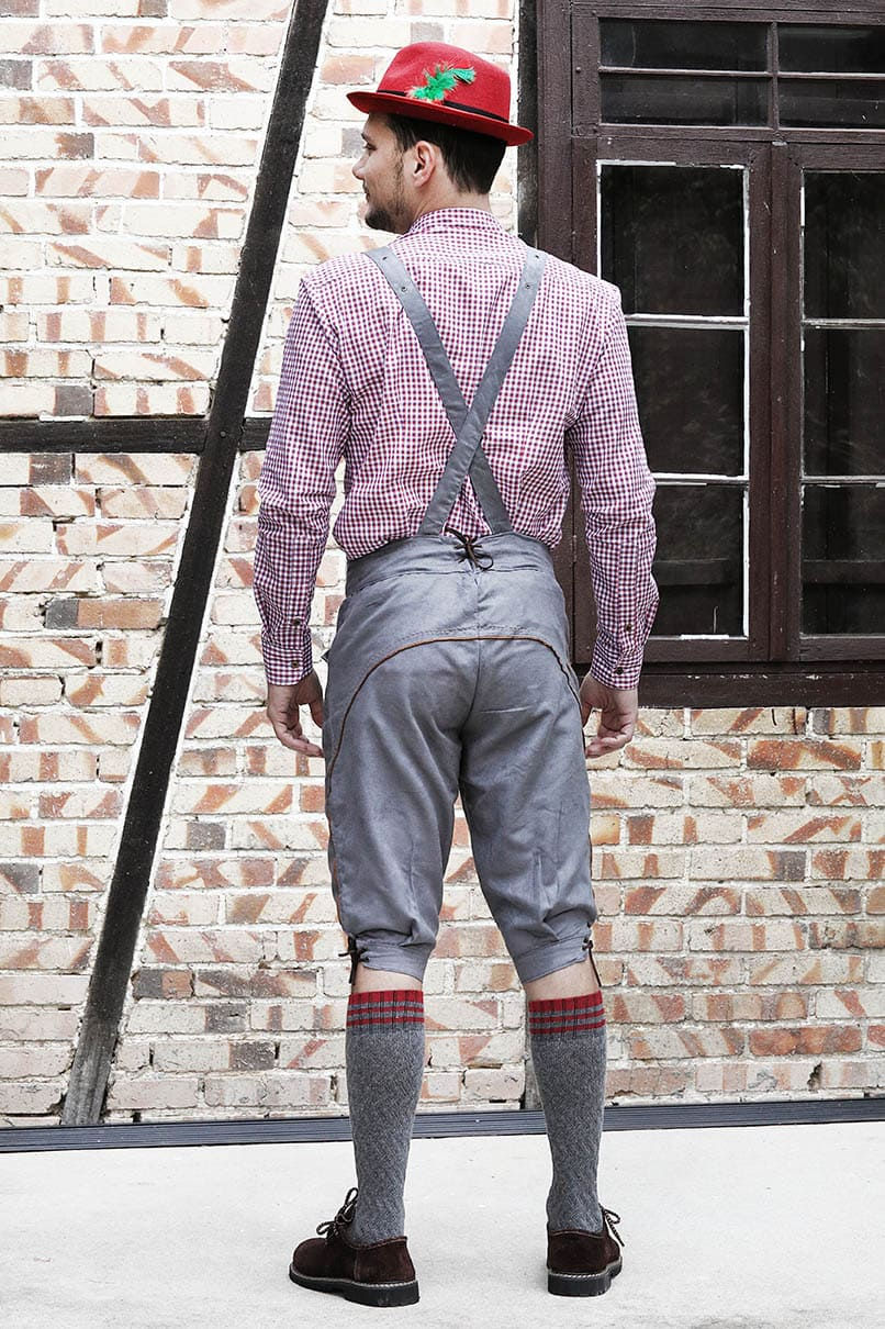 Miniatura: Traje Alemão Masculino Clássico (Jardineira) - Concreto