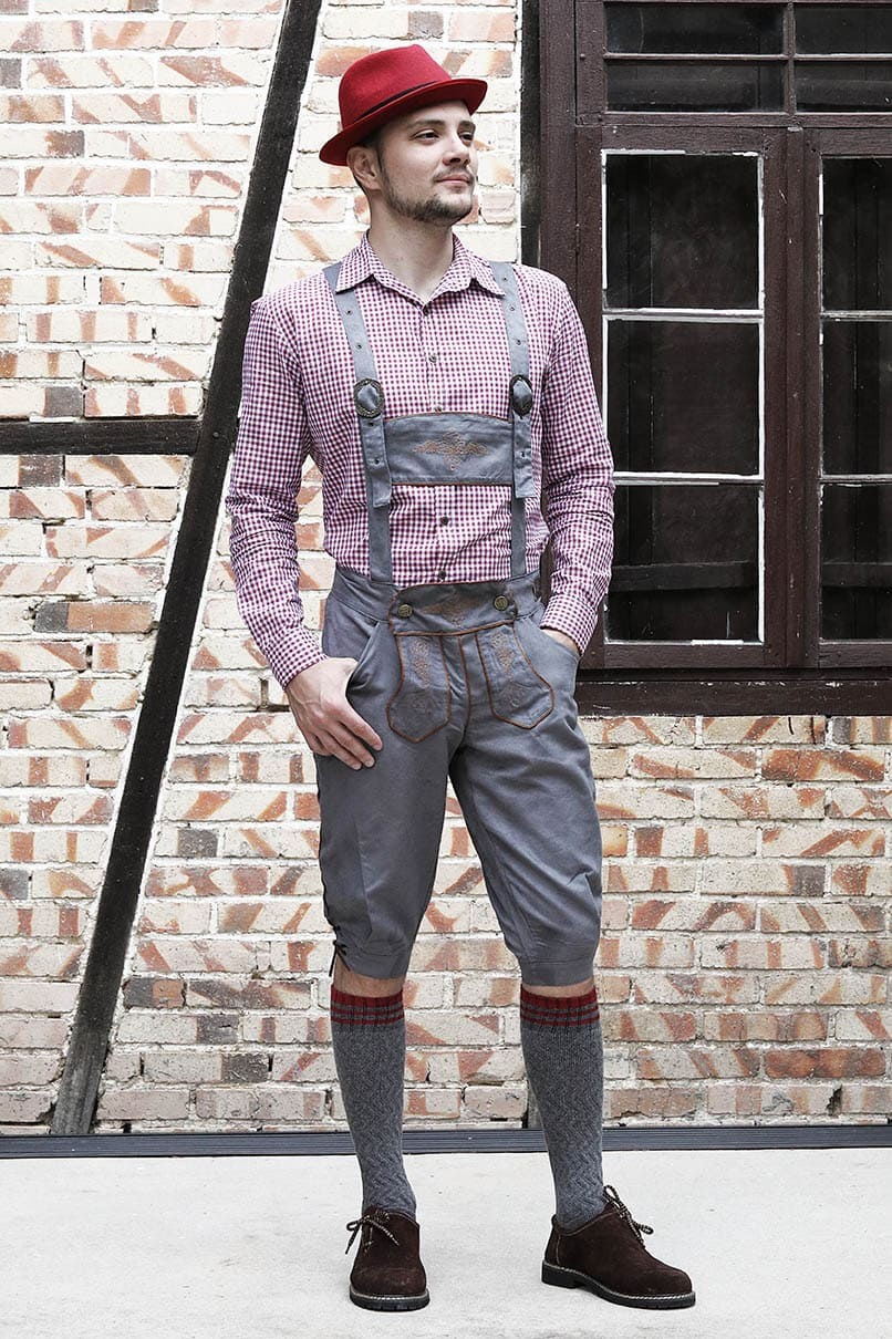 Miniatura: Traje Alemão Masculino Clássico (Jardineira) - Concreto