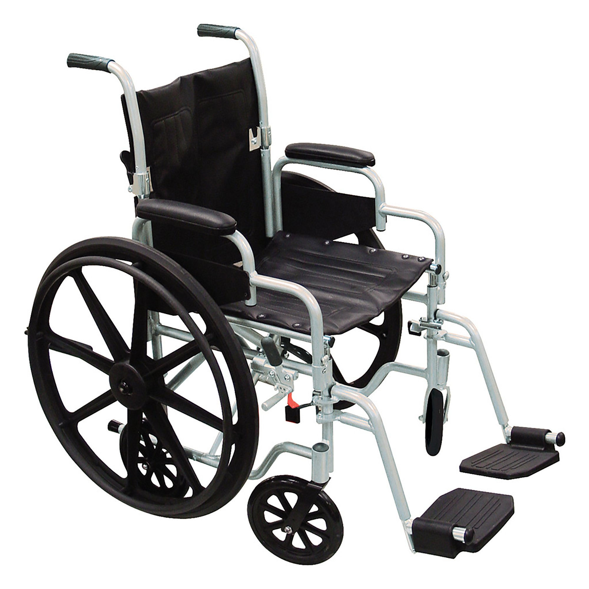 drive™ Poly-Fly High Strength Lightweight Wheelchair, Black with Silver Finish