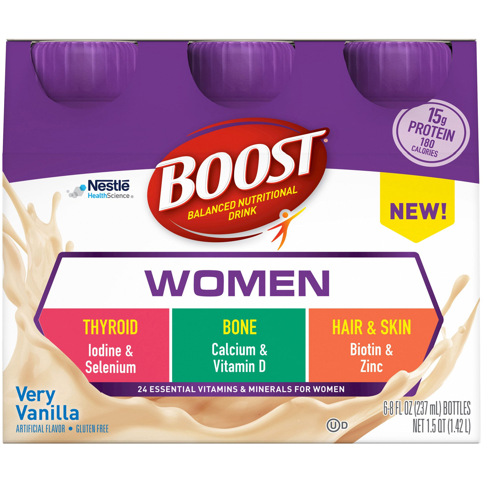 Boost® Women Vanilla Balanced Nutritional Drink, 8 oz. Bottle