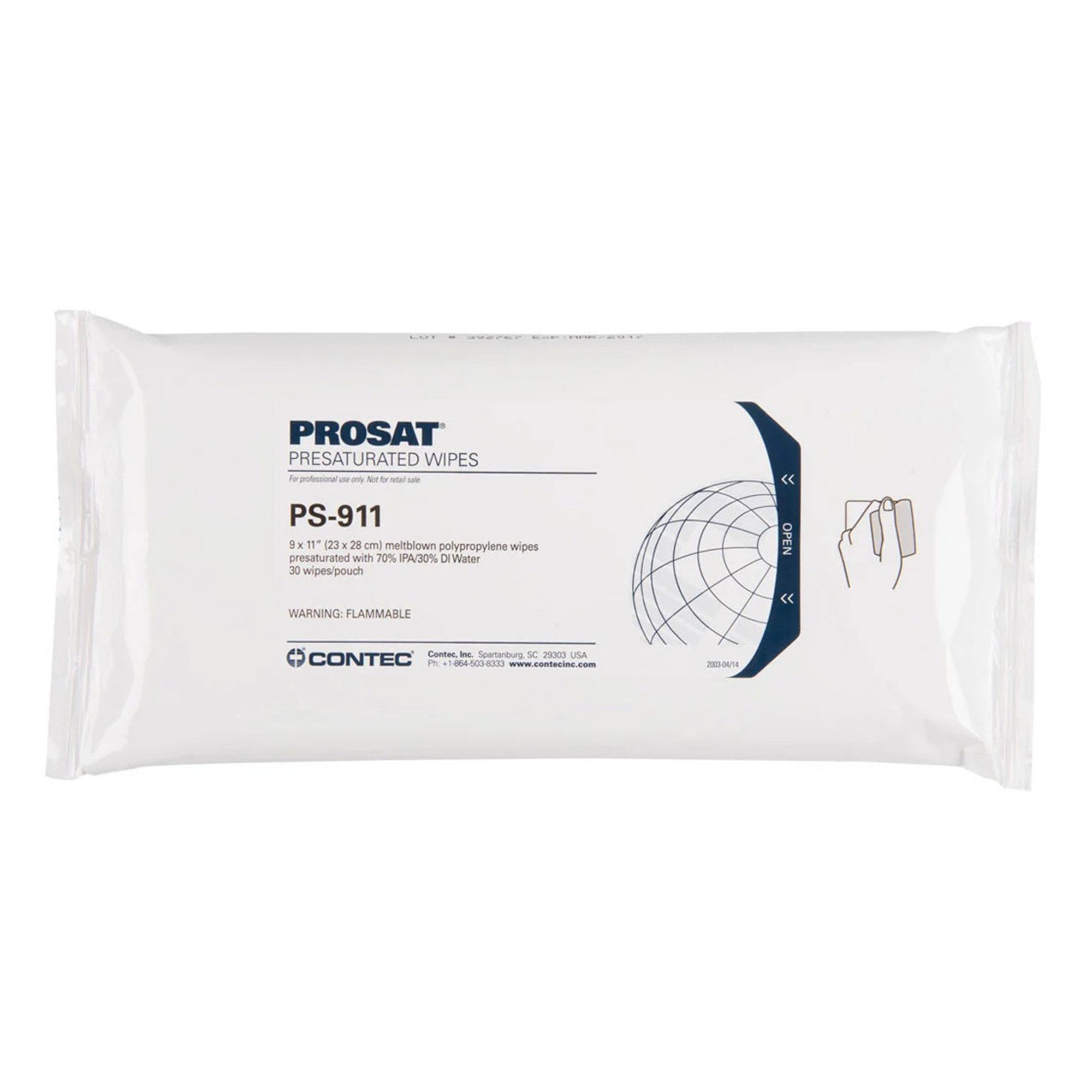 Prosat® Presaturated Wipes, 9 x 11 in.