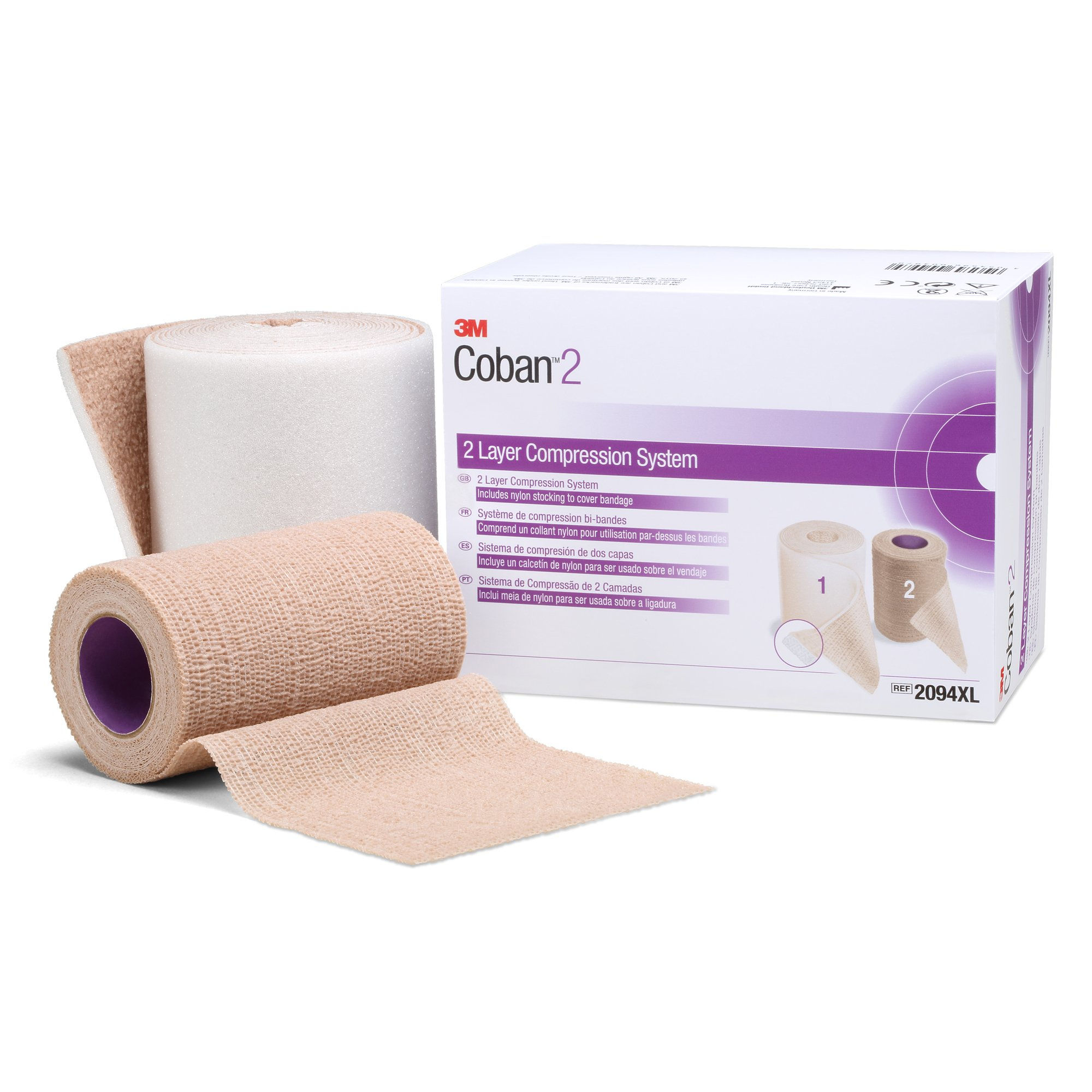 3M™ Coban™ 2 Self-adherent / Pull On Closure 2-Layer Compression Bandage System