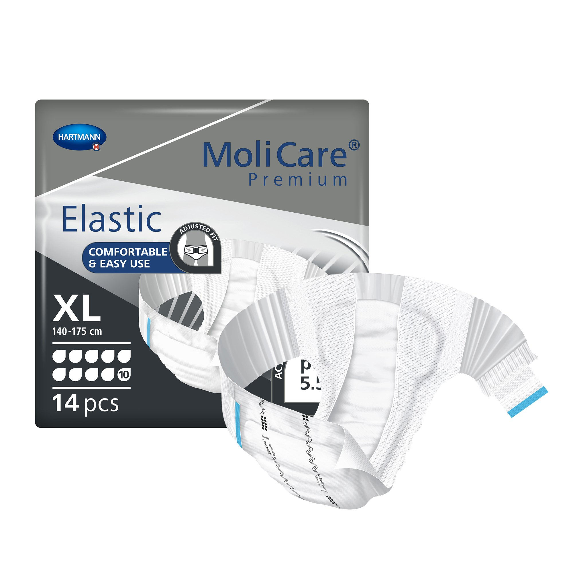 MoliCare® Premium Elastic 10 Drop Absorbency Incontinence Briefs, X-Large