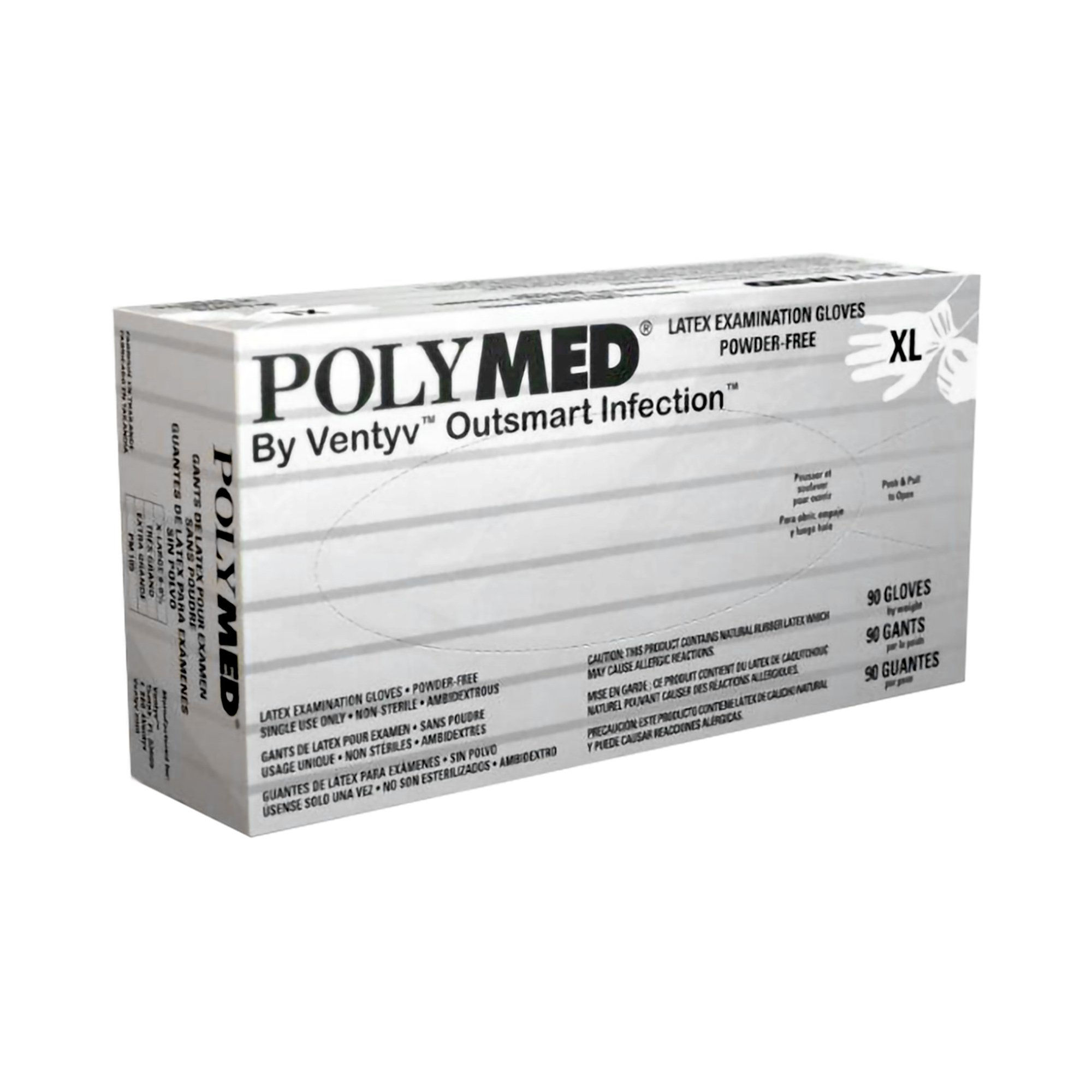 Polymed® Latex Exam Glove, Extra Large, Ivory