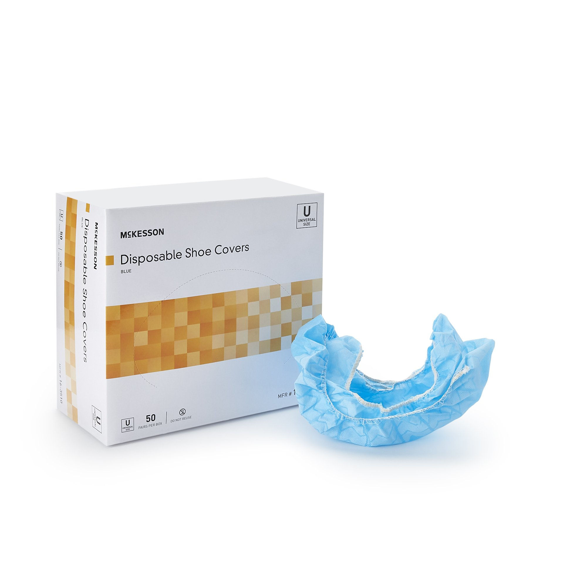 McKesson Shoe Cover, One Size Fits Most Shoe, High, Non-Skid Sole, Blue