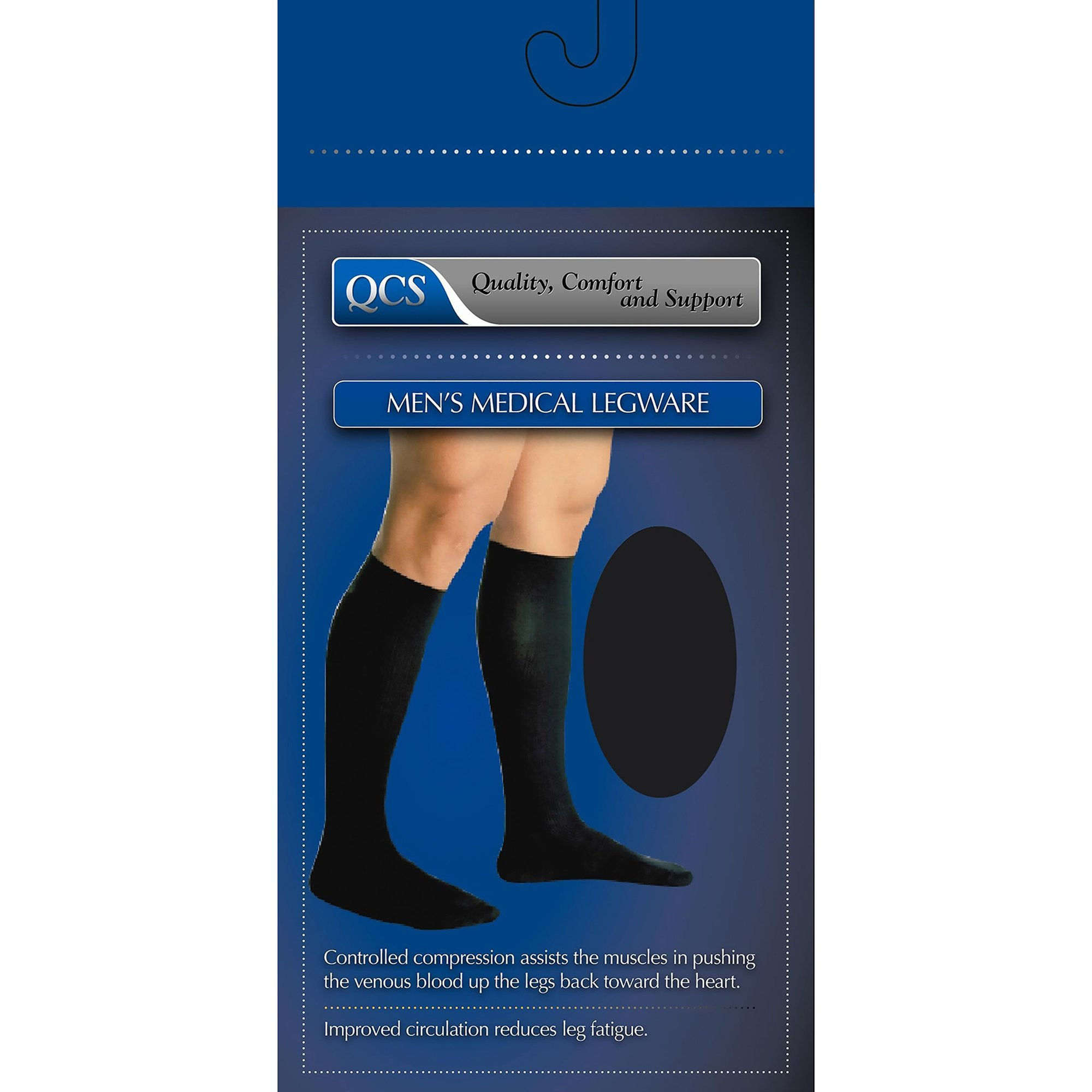 QCS Firm Compression Knee-High Socks, X-Large, Black